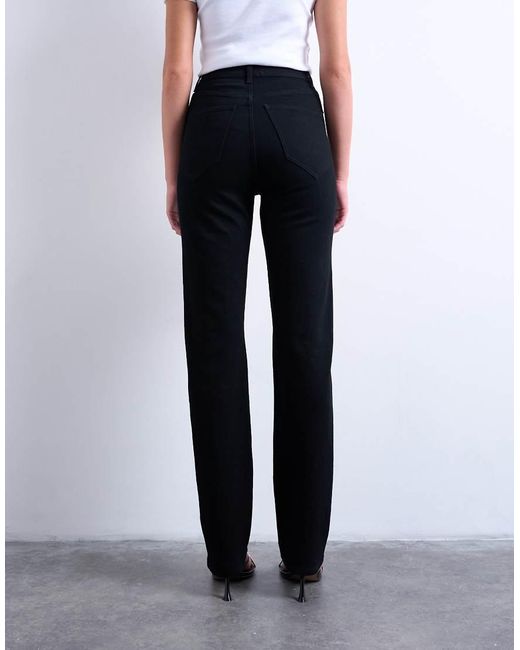TOPSHOP Black Dree High Rise Slim Straight Leg Jean