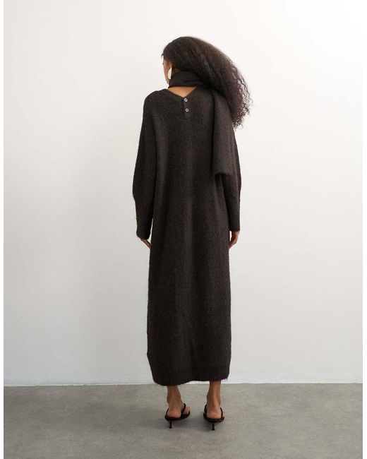 TOPSHOP Black Knitted Maxi Cardigan With Button Detail