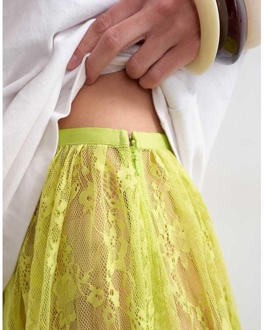 TOPSHOP White Sheer Lace Maxi Skirt