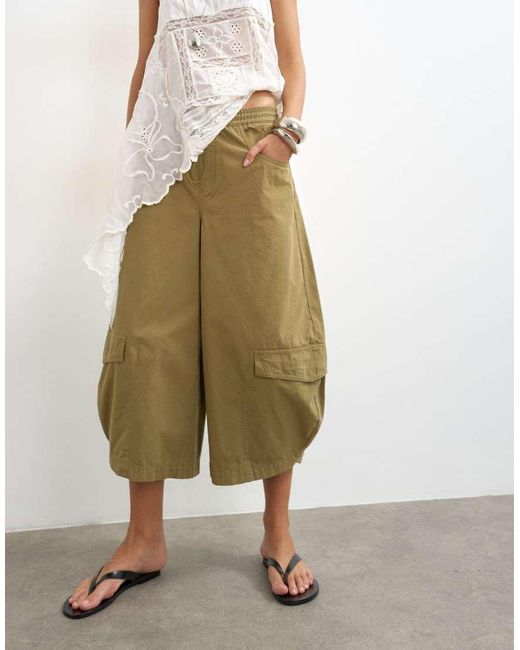 TOPSHOP Natural Horeshoe Cargo Trouser