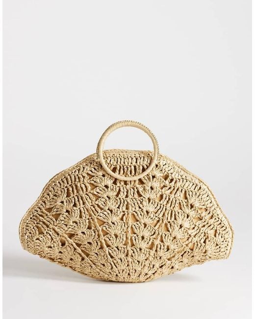 TOPSHOP Metallic Shelly Medium Weave Shell Small Grab Bag