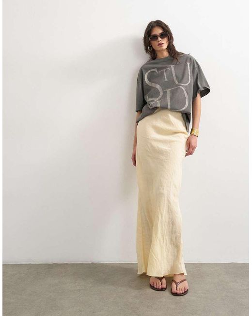 TOPSHOP Multicolor Super Soft Cupro Bias Midi Skirt