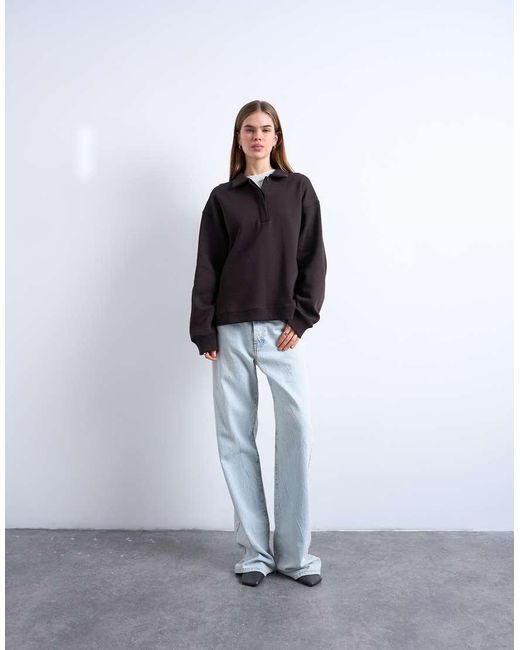 TOPSHOP Blue Polo Sweatshirt