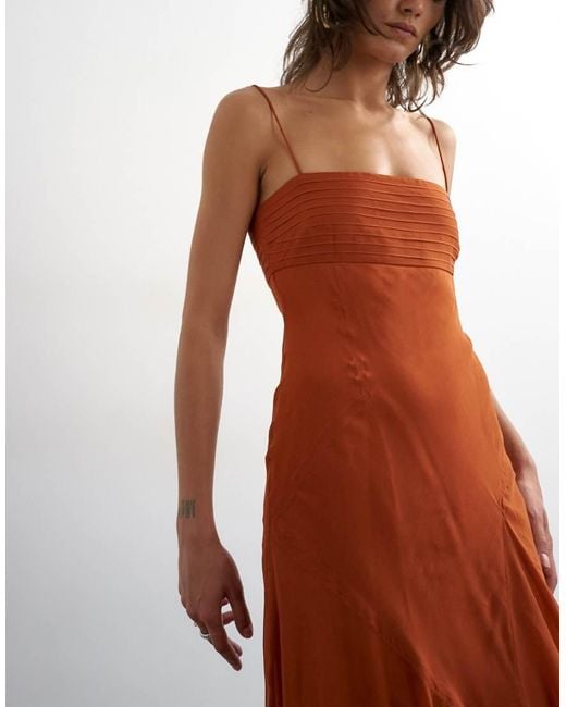 TOPSHOP White Pintucked Bust Chiffon Maxi Dress