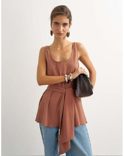 TOPSHOP Multicolor Tie Waist Scoop Cami