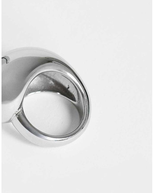 TOPSHOP White Roy Waterproof Stainless Steel Asymmetric Ring