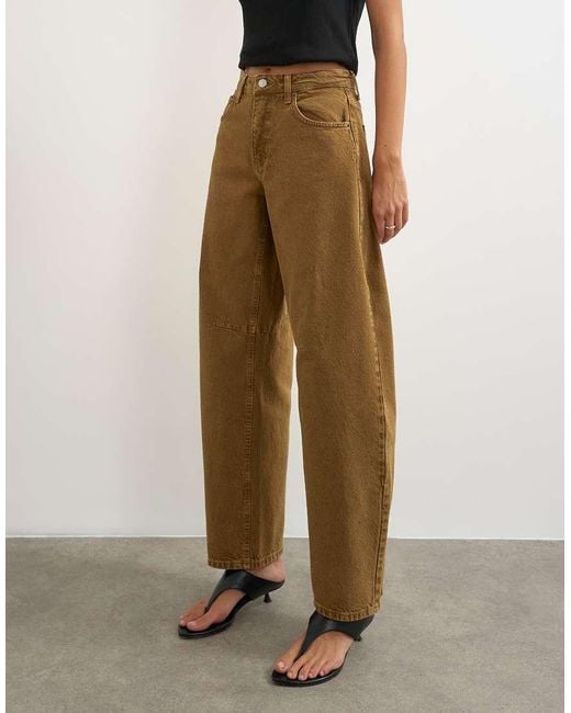 TOPSHOP Natural Barrel Mid Rise Jean for men