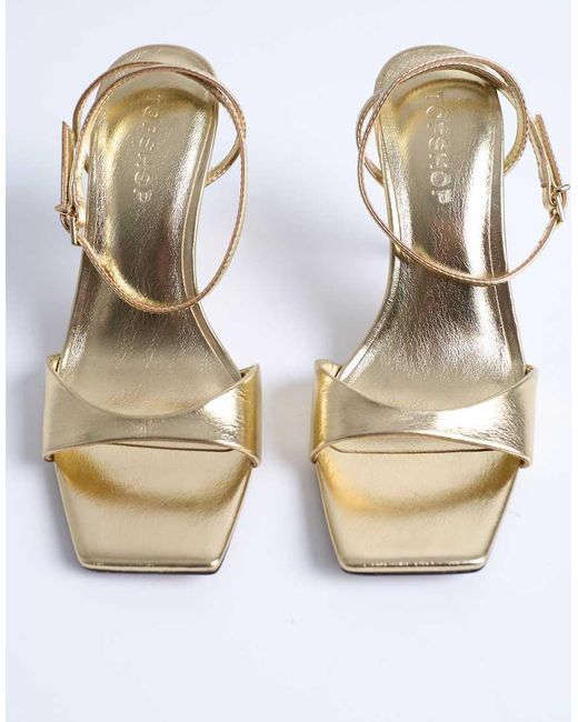TOPSHOP White Immy Cone High Heel Sandals