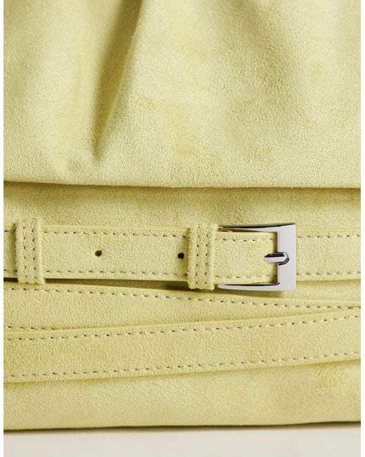 TOPSHOP Yellow Meadow Oversized Strap Clutch