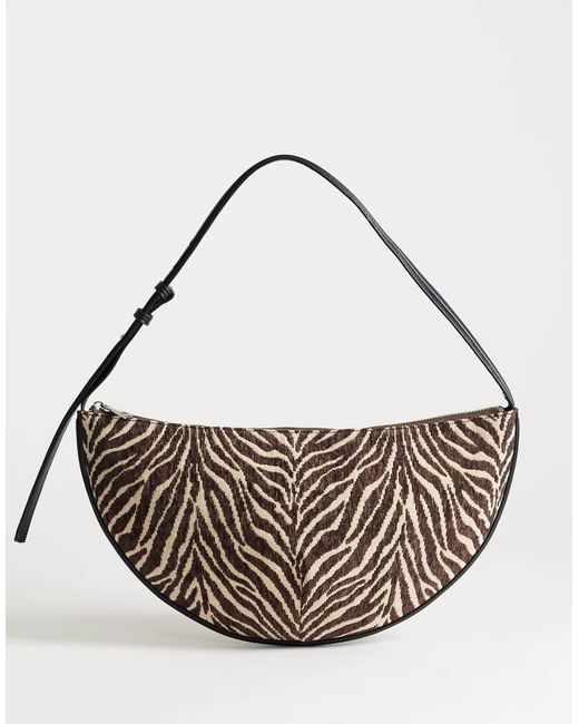 TOPSHOP Metallic Curly Medium Canvas Scoop Shoulder Bag