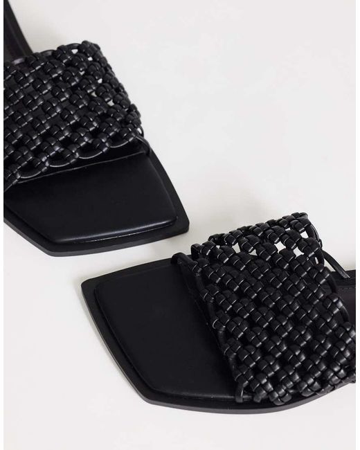 TOPSHOP Black Eve Woven Flat Sandals