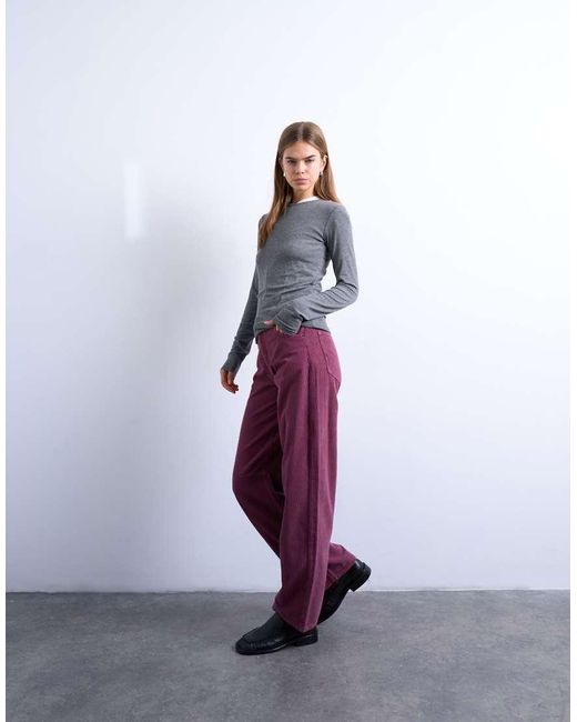 TOPSHOP Purple Barrel Mid Rise Jean