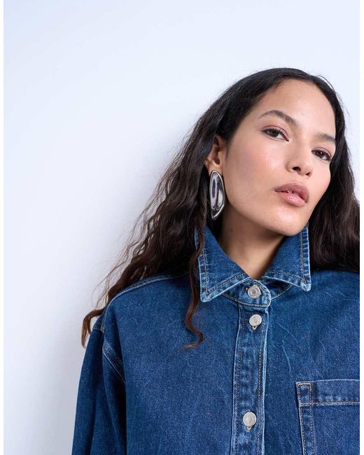 TOPSHOP Blue Denim Shacket
