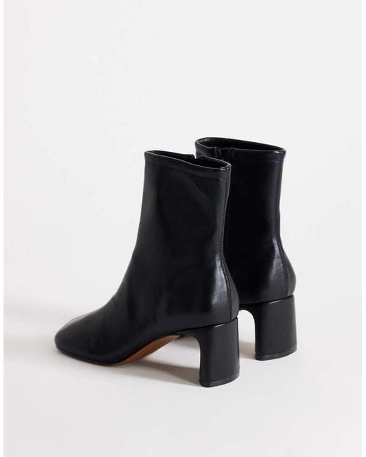 TOPSHOP Black Kenna Block Heel Ankle Boot