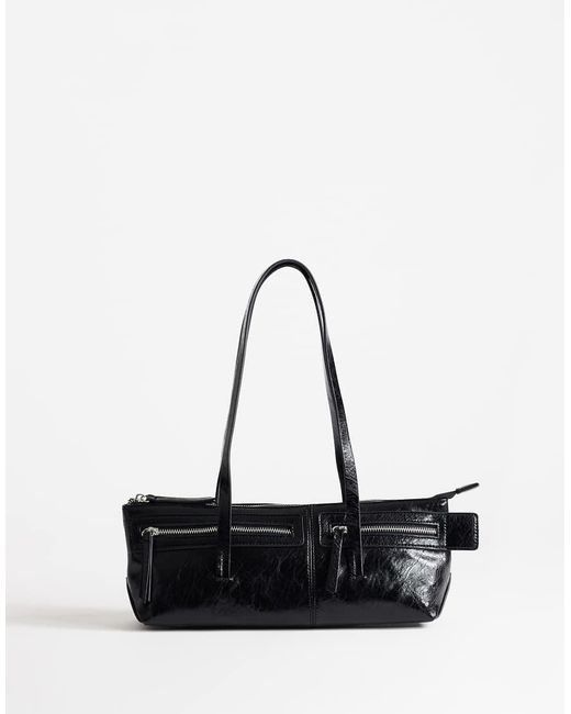 TOPSHOP White Snoopy Small Zip Front Pocket Shoulder Bag