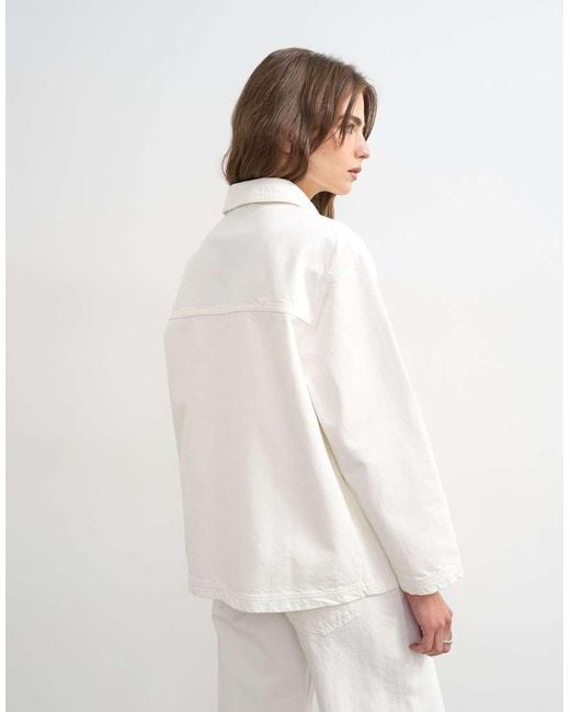 TOPSHOP White Denim Worker Jacket