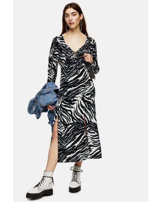 topshop zebra midi dress