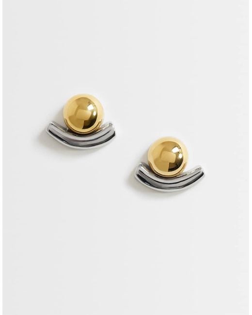 TOPSHOP Metallic Diana Stainless Steel Stud Earrings