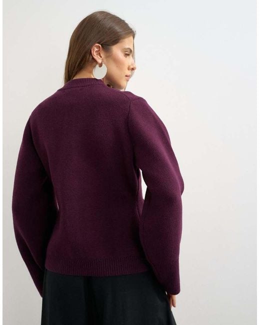 TOPSHOP Purple Knitted Kate Cardigan