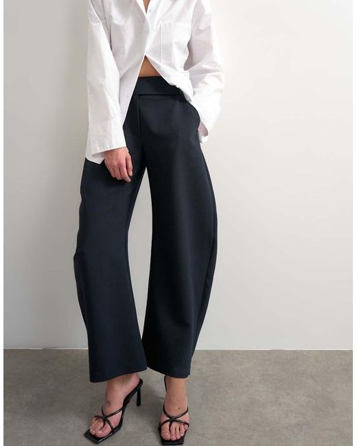 TOPSHOP Blue Tailored Barrel Trouser