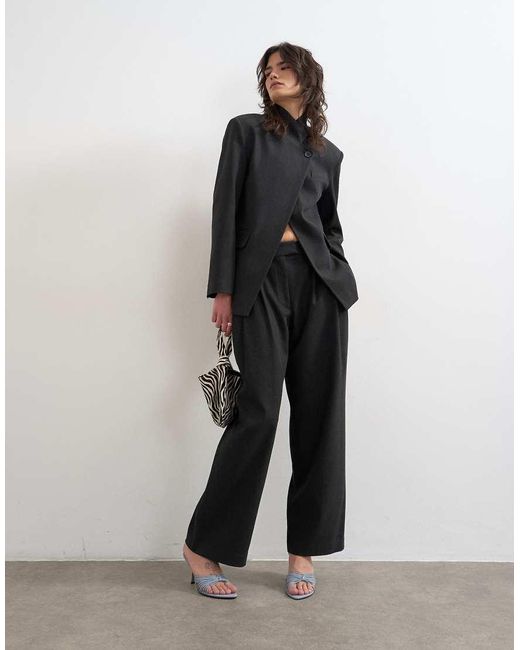 TOPSHOP Black Funnel Neck Blazer