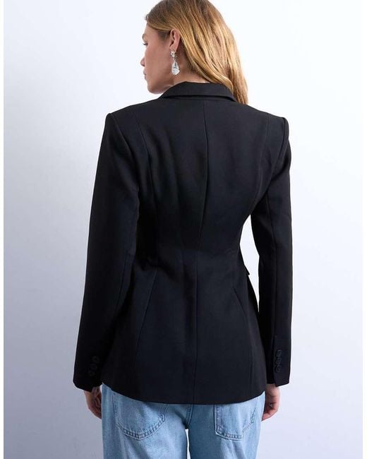 TOPSHOP Blue Co Ord Cinched Waist Blazer
