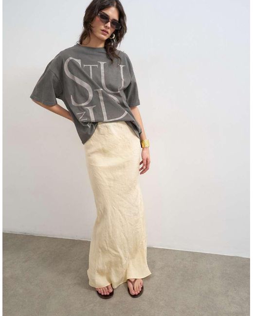 TOPSHOP Multicolor Super Soft Cupro Bias Midi Skirt