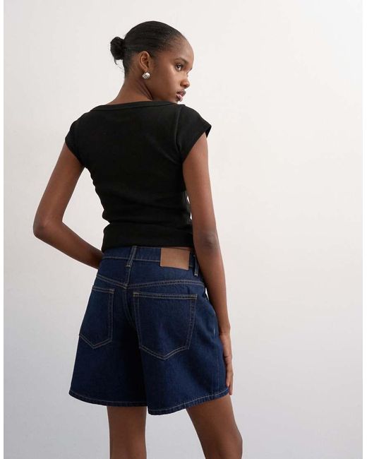 TOPSHOP Blue Denim Editor Short
