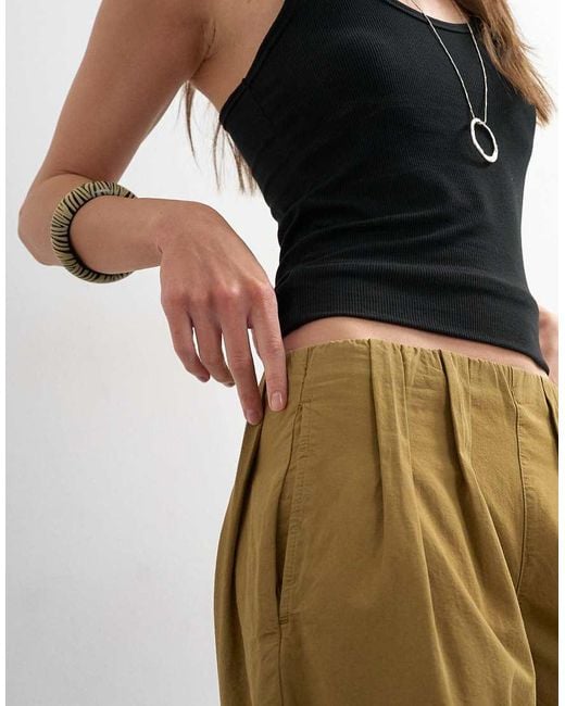 TOPSHOP Green Poplin Balloon Trouser