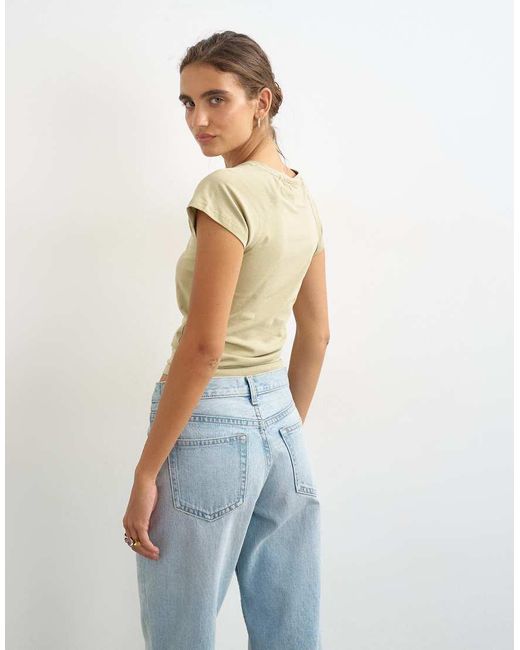 TOPSHOP Natural Cap Sleeve T-shirt