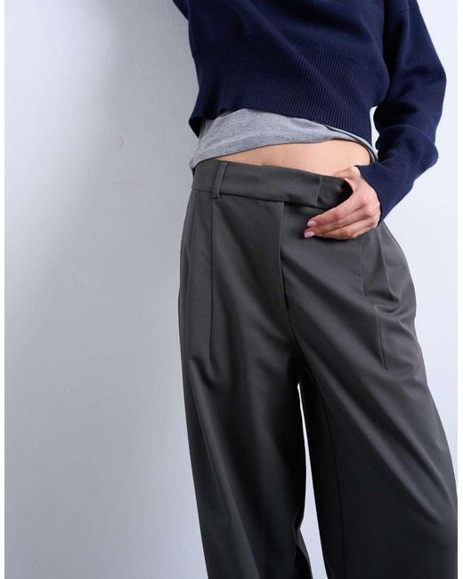TOPSHOP Blue Tailored Pleated Ovoid Trouser