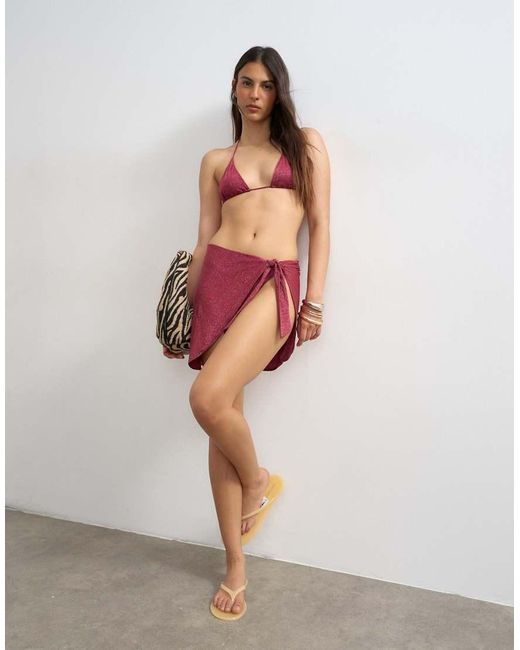 TOPSHOP Red Glitter Sarong