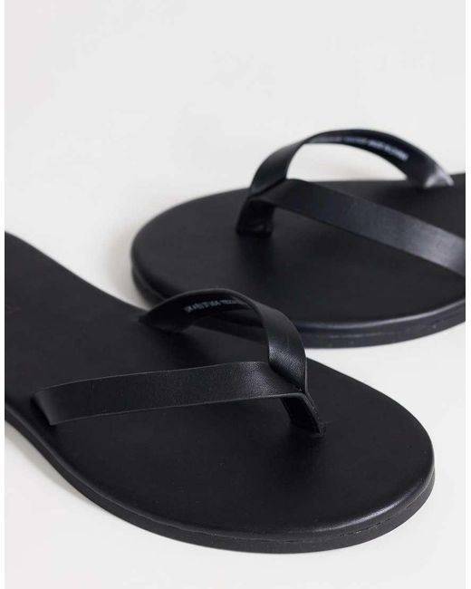 TOPSHOP Blue Sky Real Leather Toe Thong Sandals