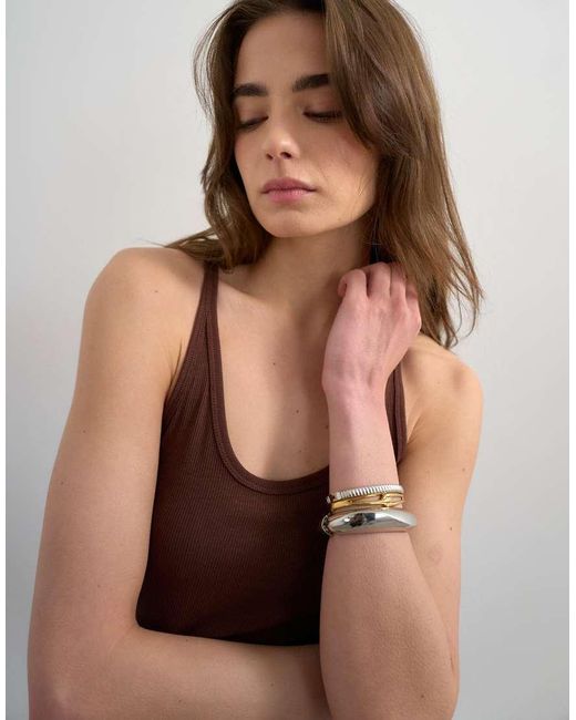 TOPSHOP Brown Premium Spaghetti Strap Scoop Racer Vest