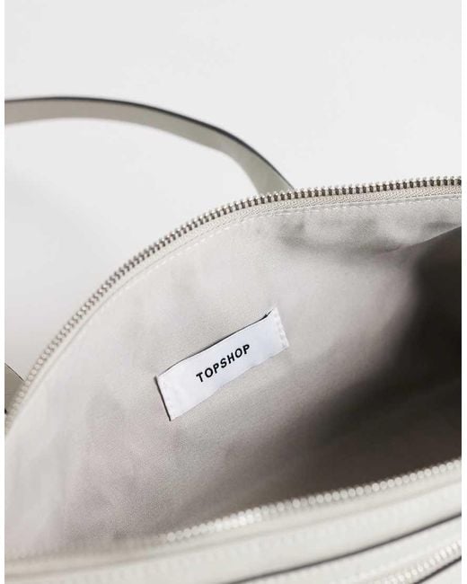 TOPSHOP White Snoopy Small Zip Front Pocket Shoulder Bag