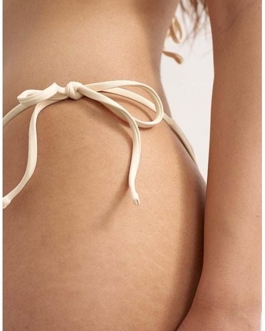 TOPSHOP Brown Sienna Embroidered Thong Bikini
