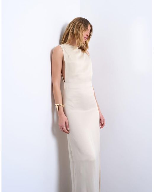 TOPSHOP White Low Armhole Maxi Occasion Dress