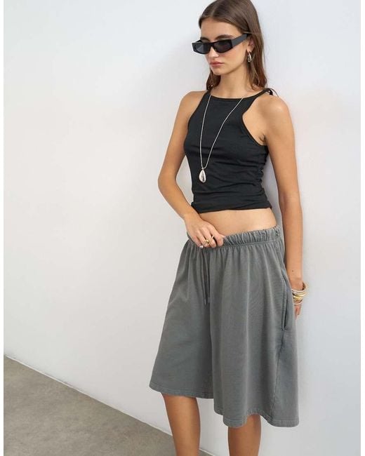 TOPSHOP Multicolor Washed Long Line Tie Detail Shorts