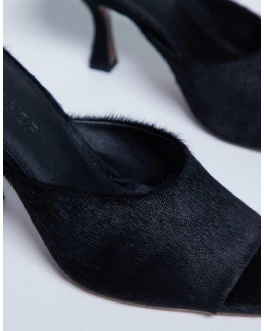 TOPSHOP White Fox Heeled Mule