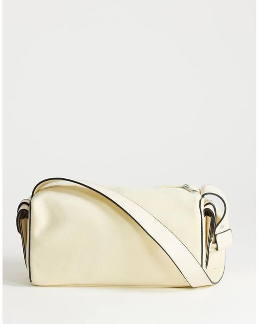 TOPSHOP Natural Sabrina Medium Suedette Shoulder Bag With Pockets