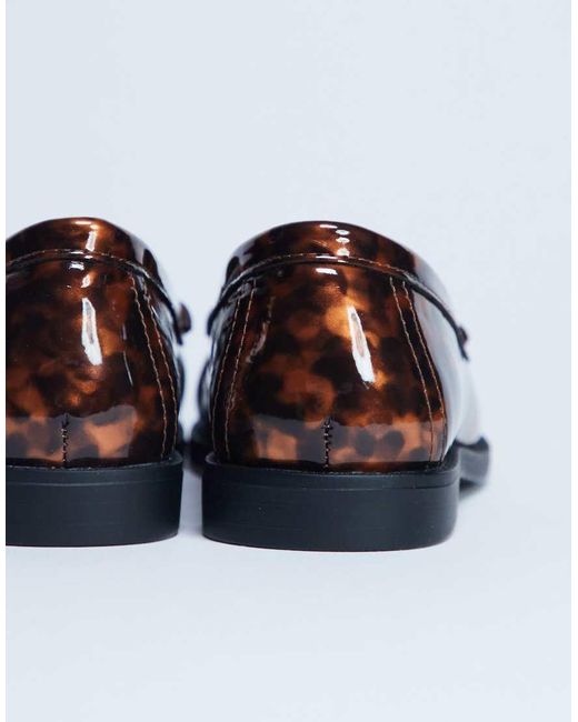 TOPSHOP Brown Coby Ruched Toe Loafer