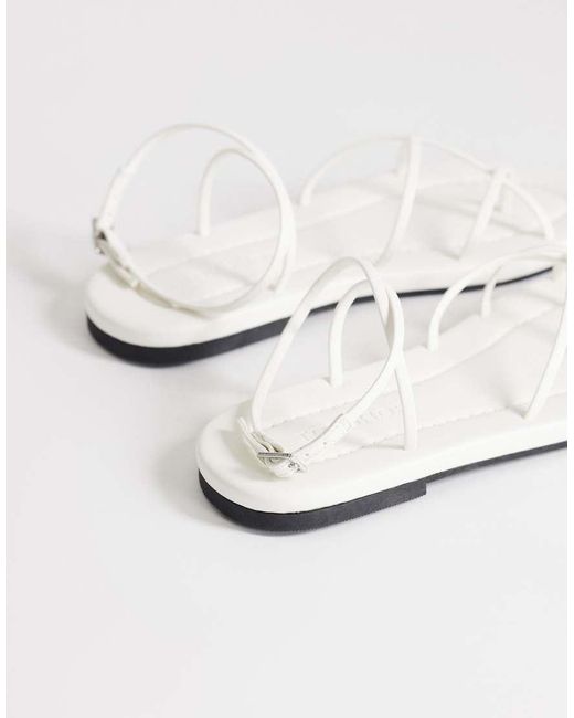 TOPSHOP White Emma Strappy Flat Sandals