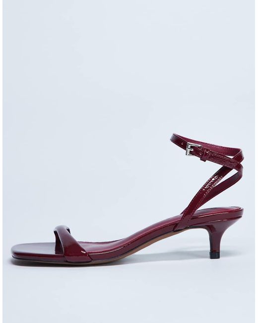 TOPSHOP White Irene Barely There Mid Heeled Sandal