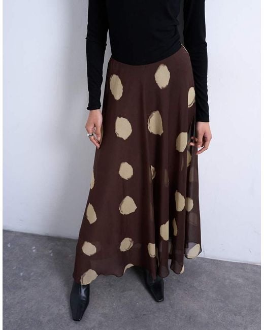 TOPSHOP Black Chiffon Full Maxi Skirt
