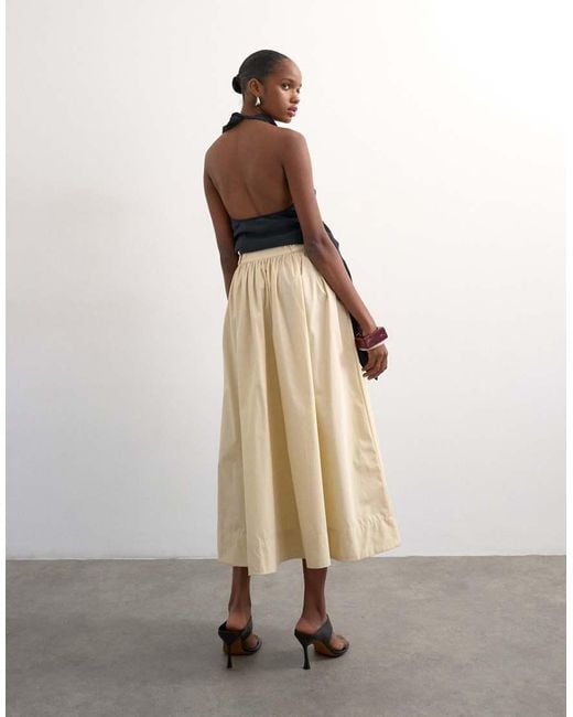 TOPSHOP Natural Drop Waist Saloon Maxi Skirt