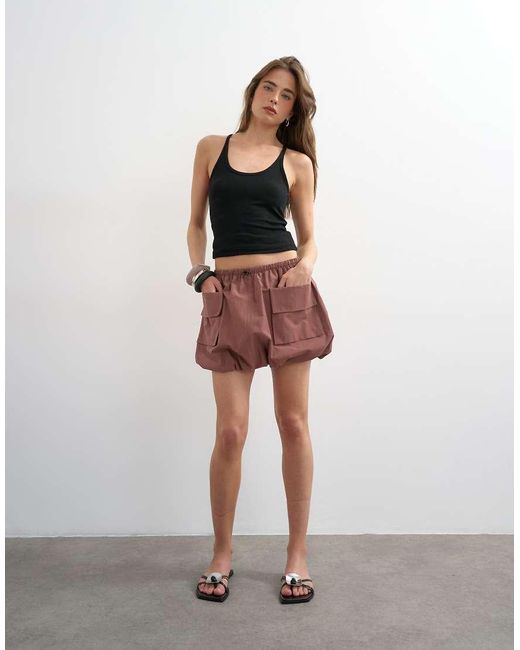 TOPSHOP Multicolor Toggle Waist Bubble Utility Skort