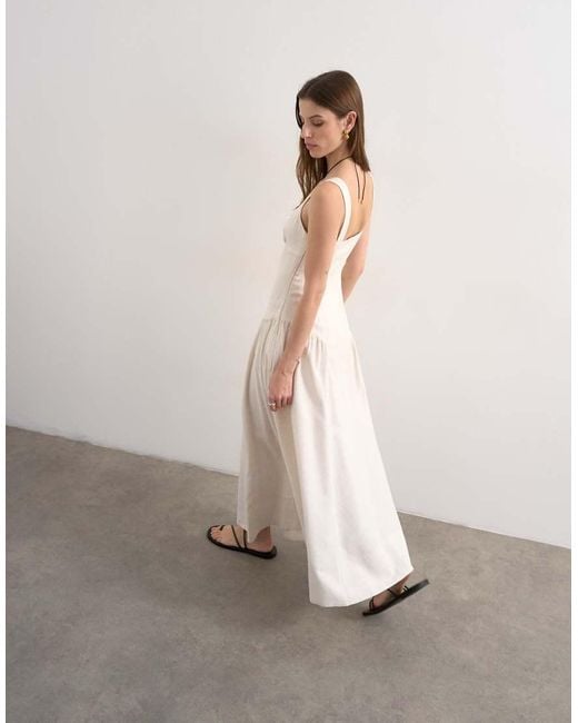 TOPSHOP Natural Dropped Waist Maxi Sundress