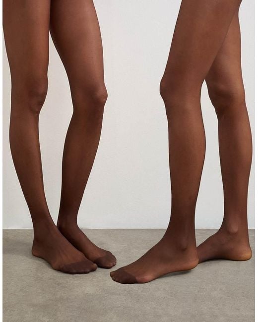 TOPSHOP Brown 2 Pack 15 Denier Tights