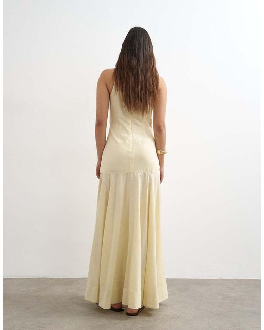 TOPSHOP Natural Dropped Waist Full Circle Hem Midi Dress