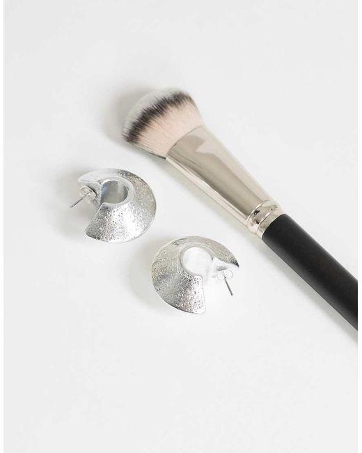 TOPSHOP White Cindy Textured Chunky Hoop Earring